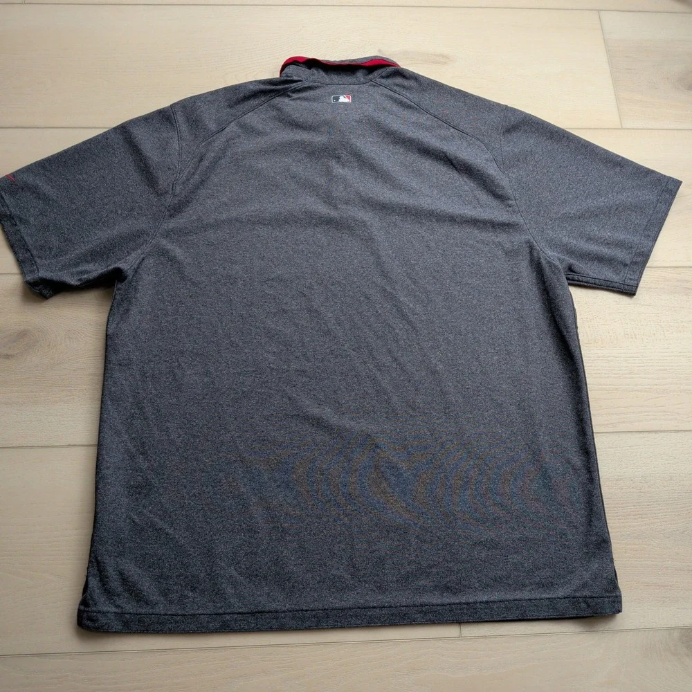Nike Atlanta Braves MLB Dri-FIT Polo Shirt Mens XL Gray Heather Golf Baseball